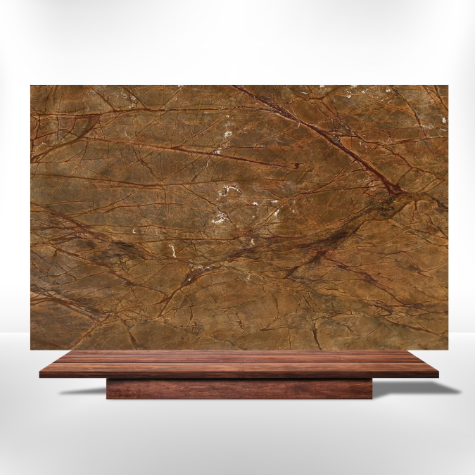 Rain Forest Brown Marble Marble Slab from India